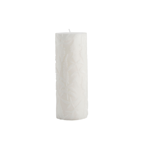 biala-swieca-z-motywem-kwiatowym-20-cm-lene-bjerre-casa-carina