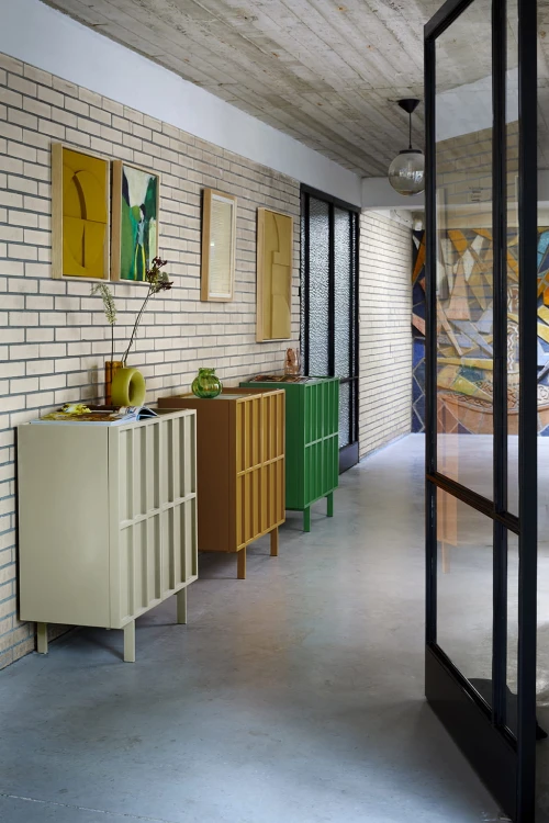 HKLIVING -Komoda na nóżkach pomarańczowa