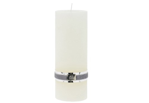 rustic off white candle 20 cm
