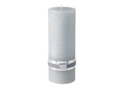 rustic light grey candle 20 cm