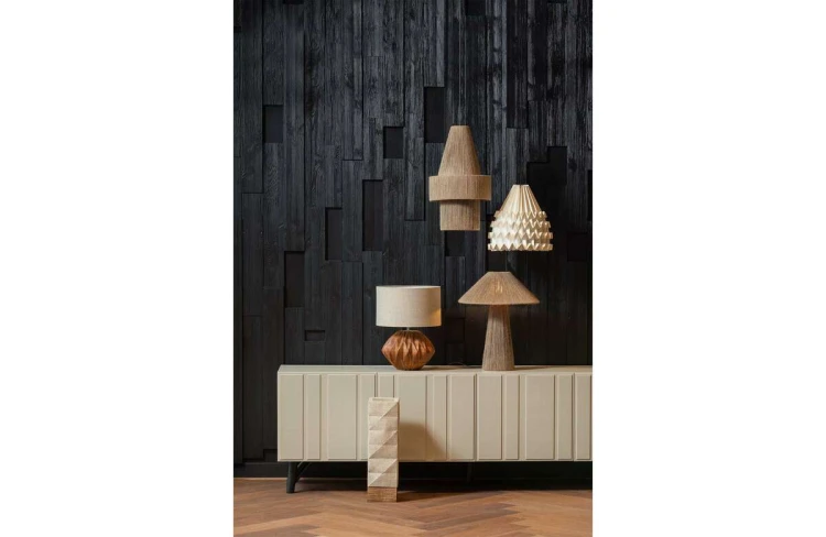 Lampa stołowa BRETT, papier/drewno, naturalny