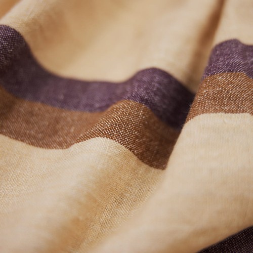 Narzuta w paski Vida, chestnut/cream (230x275cm)