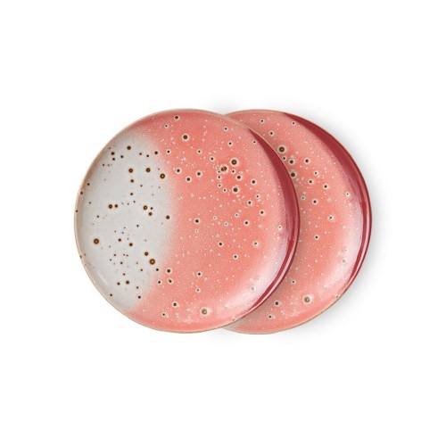 Zestaw 2 talerzyków deserowych 70's: lychee