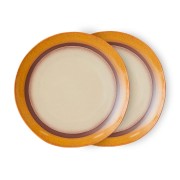 Zestaw 2 talerzy obiadowych 70's: coconut