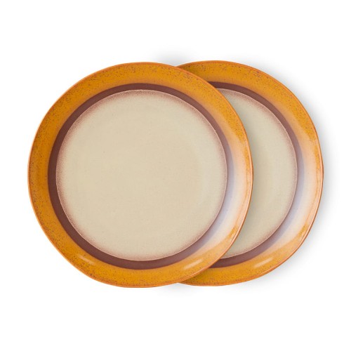 Zestaw 2 talerzy obiadowych 70's: coconut