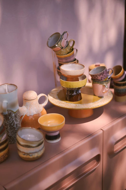 Miska ceramiczna tapas na nóżce 70's: rozmiar S, dunes