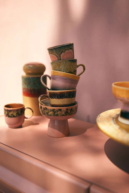 Miska ceramiczna tapas na nóżce 70's: rozmiar L, lush