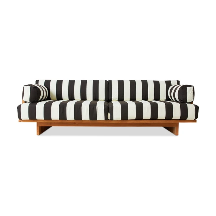 Sofa outdoor, drewno tekowe, stracciatella