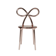 Zestaw 2 krzeseł Ribbon metalowych różowo złotych
