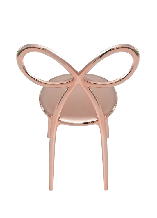 Zestaw 2 krzeseł Ribbon metalowych różowo złotych