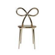 Zestaw 2 krzeseł Ribbon metalowych złotych