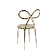 Zestaw 2 krzeseł Ribbon metalowych złotych
