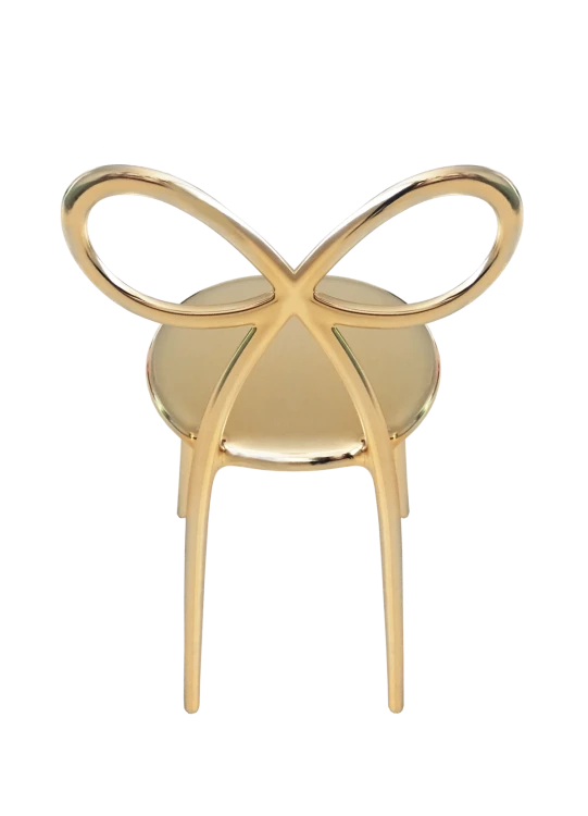 Zestaw 2 krzeseł Ribbon metalowych złotych