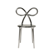 Krzesło Ribbon metalowe srebrne