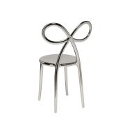 Krzesło Ribbon metalowe srebrne