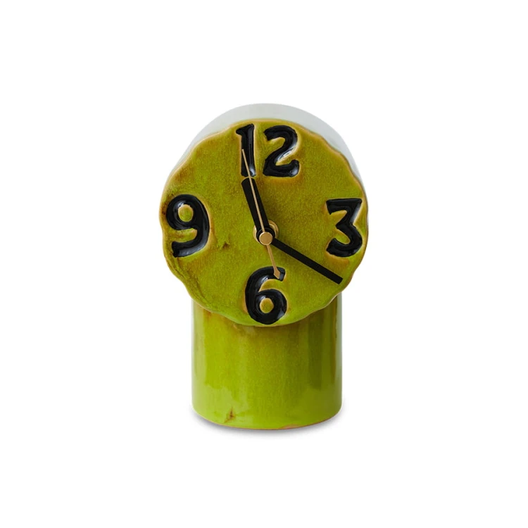 Zegar ceramiczny Retro oliwkowy