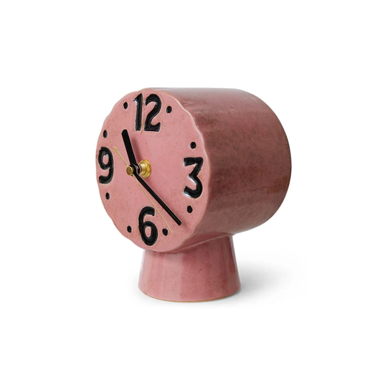 Zegar ceramiczny Retro różowy
