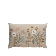 Lene Bjerre- poduszka beżowa w kolorowe kwiaty Inielle 60x40