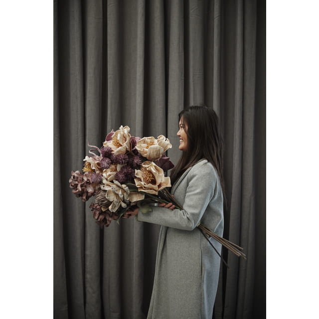 Lene Bjerre - beżowy kwiat dekoracyjny Happia 95X21X16