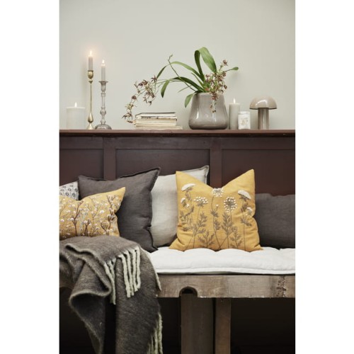 Lene Bjerre- szary szklany świecznik Astlina 9.5X9.5X26