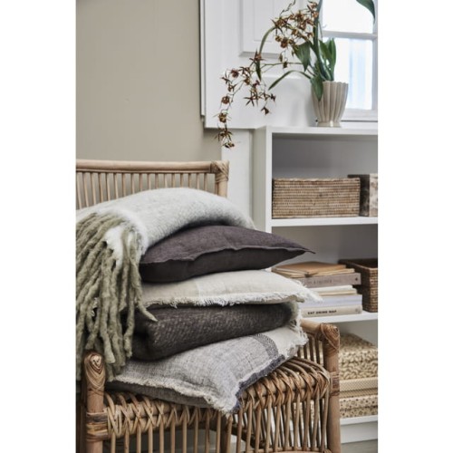 Lene Bjerre- lniana poszewka na poduszkę 50x50 Efina brązowa