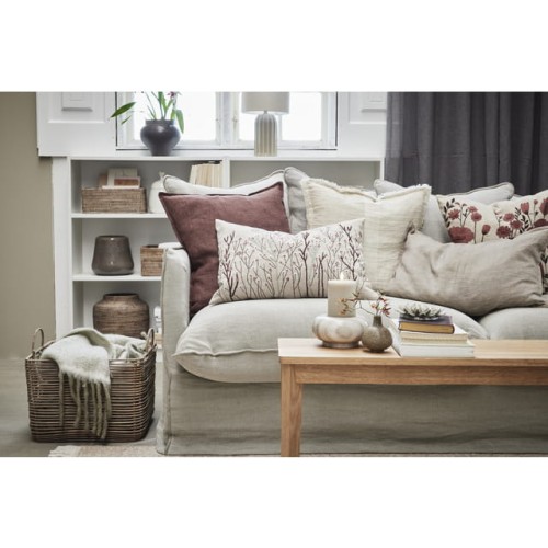 Lene Bjerre- lniana poszewka na poduszkę 50x50 Efina ciemny róż