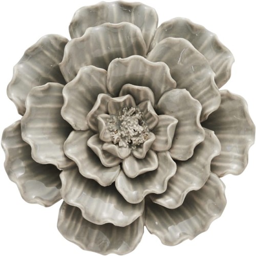 Lene Bjerre - szary porcelanowy kwiat dekoracyjny Floria 14 cm