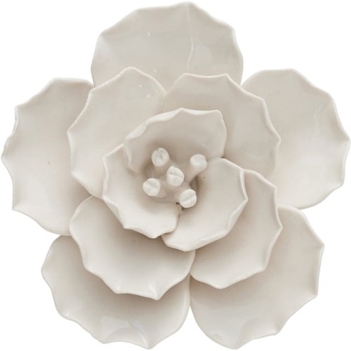 Lene Bjerre - biały porcelanowy kwiat dekoracyjny Floria 10 cm