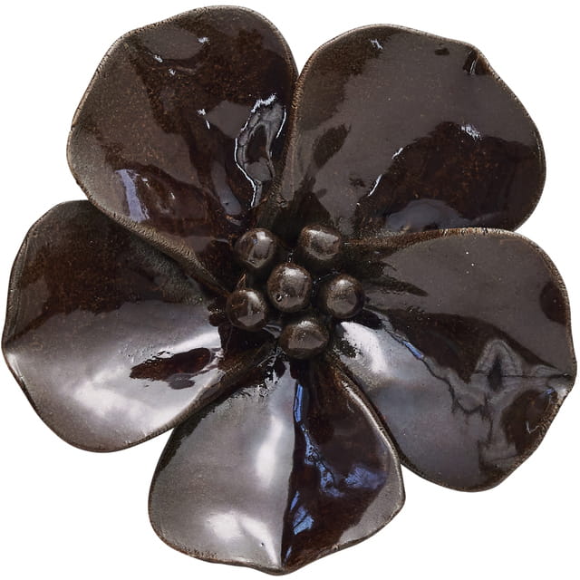 Lene Bjerre - brązowy porcelanowy kwiat dekoracyjny Floria 10 cm