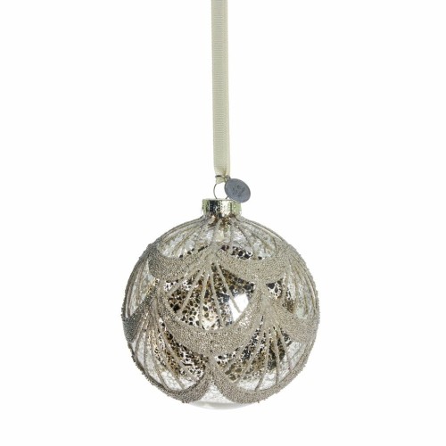 Lene Bjerre-bombka we wzory srebrna Perline 10 cm