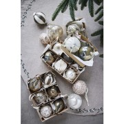 Lene Bjerre-bombka we wzory srebrna Perline 10 cm