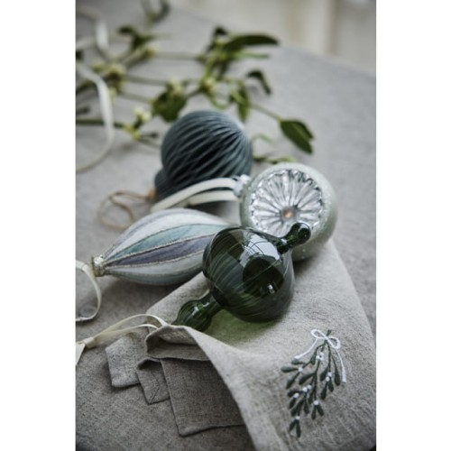 Lene Bjerre-dekoracyjna szklana zielona ozdoba świąteczna Glosille 14 cm