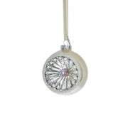 Lene Bjerre-szklana bombka vintage Heving 8 cm biała