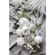 Lene Bjerre-szklana bombka vintage Heving 8 cm biała