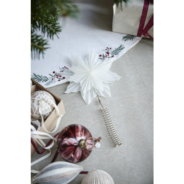 Lene Bjerre-dywan choinkowy Penine 110x110 cm biało-zielony