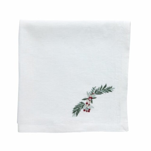 Lene Bjerre- świąteczna serwetka Penine 45x45 biało-zielona