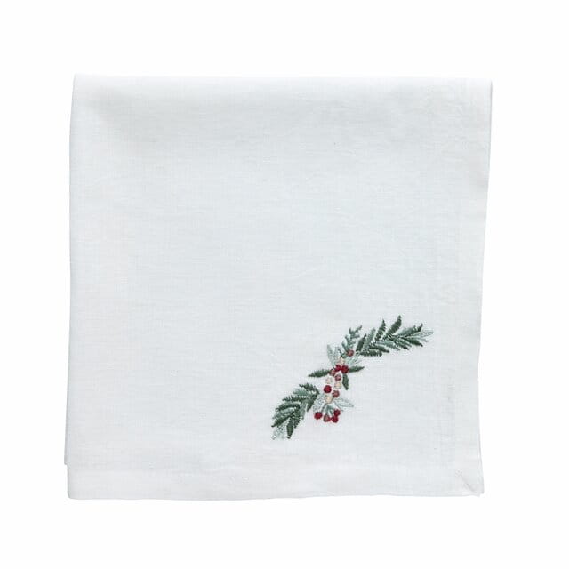 Lene Bjerre- świąteczna serwetka Penine 45x45 biało-zielona