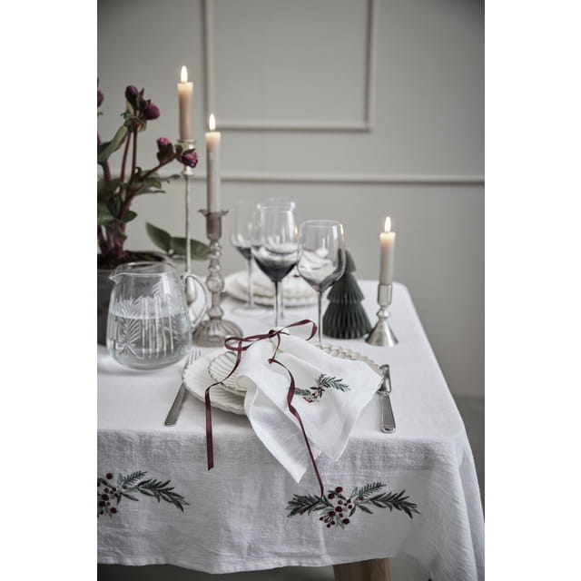 Lene Bjerre- świąteczna serwetka Penine 45x45 biało-zielona