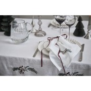 Lene Bjerre- świąteczna serwetka Penine 45x45 biało-zielona