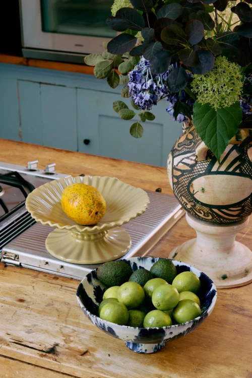 HKliving-Miska do serwowania z kamionki o falowanej strukturze LARGE