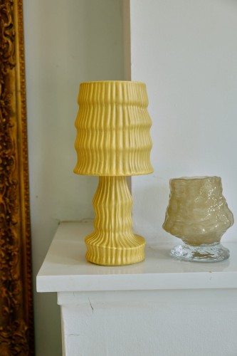 HKLIVING - Lampa ceramiczna stołowa ochre
