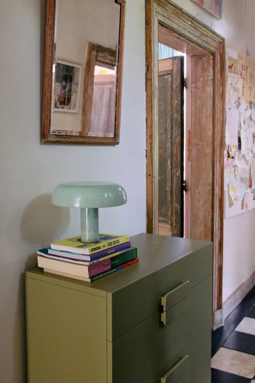 HKLIVING -Lampa stołowa miętowa grzybek