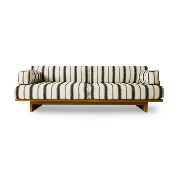 HKLIVING-Sofa outdoor drewno tekowe chalkstripe