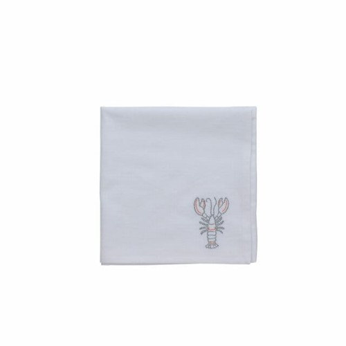 Lene Bjerre- bawełniana serwetka Nerina 45x45 cm biała z grafiką kraba