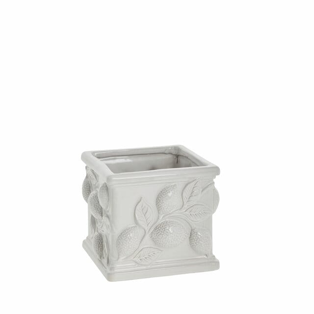 Lene Bjerre- ceramiczna doniczka Limone 14 cm jasna
