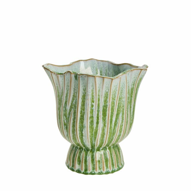 Lene Bjerre- ceramiczna doniczka Palazzo 19 cm zielona