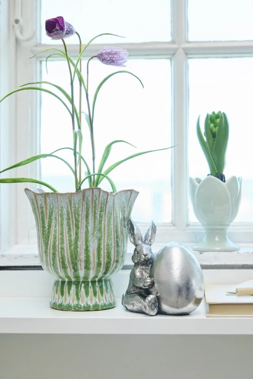 Lene Bjerre- ceramiczna doniczka Palazzo 19 cm zielona