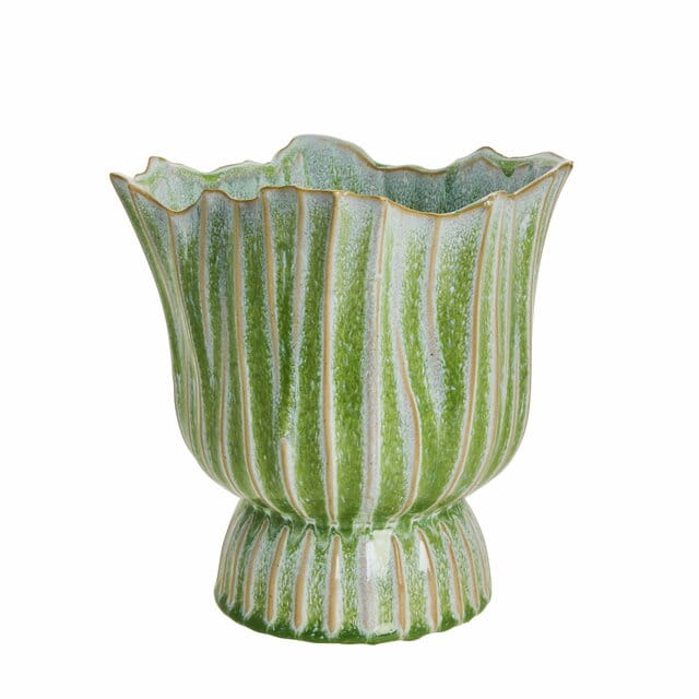 Lene Bjerre- ceramiczna doniczka Palazzo 24 cm zielona
