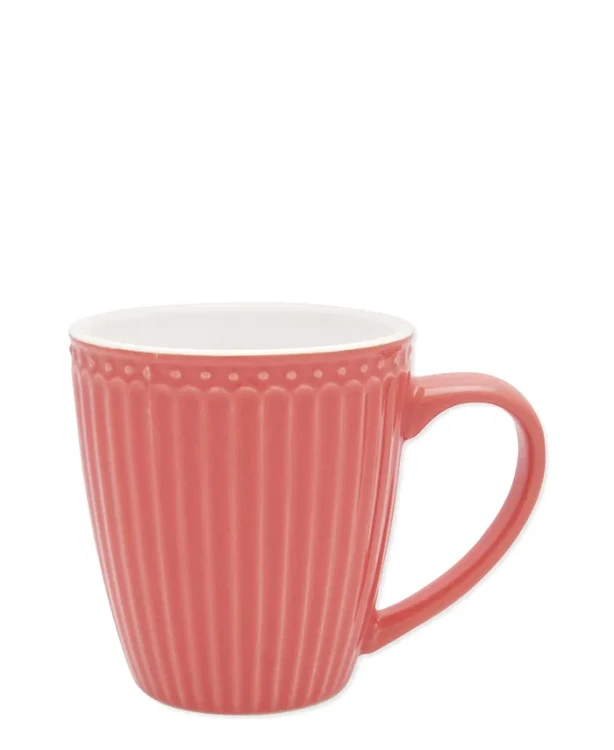GreenGate-kubek ceramiczny z uchem 350 ml coral