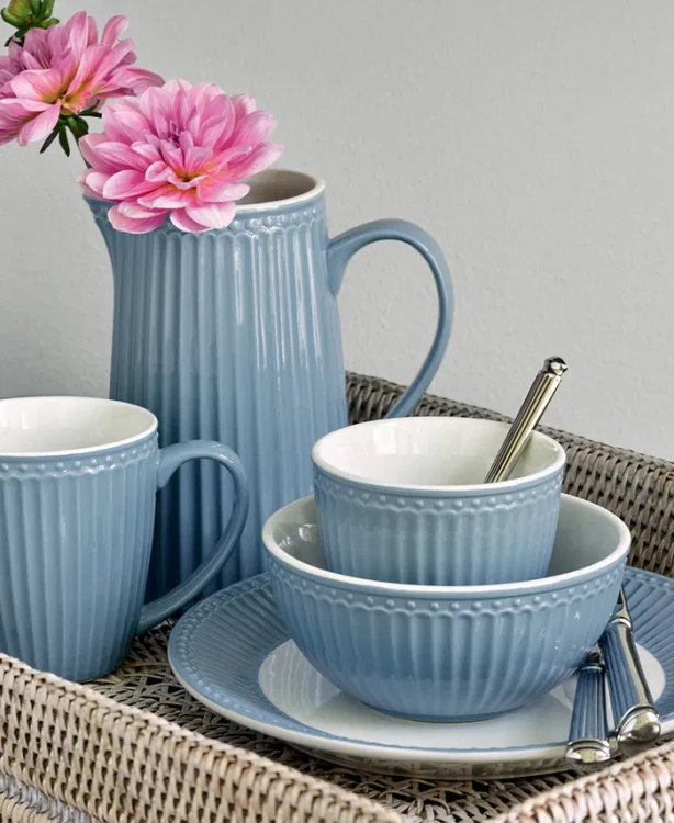 GreenGate-kubek ceramiczny z uchem 350 ml sky ble